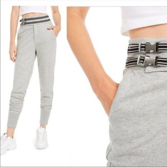 FREE PEOPLE MOVEMENT | Off Road Joggers Gray Belted Waist Heather Gray Women’s S - Picture 13 of 13